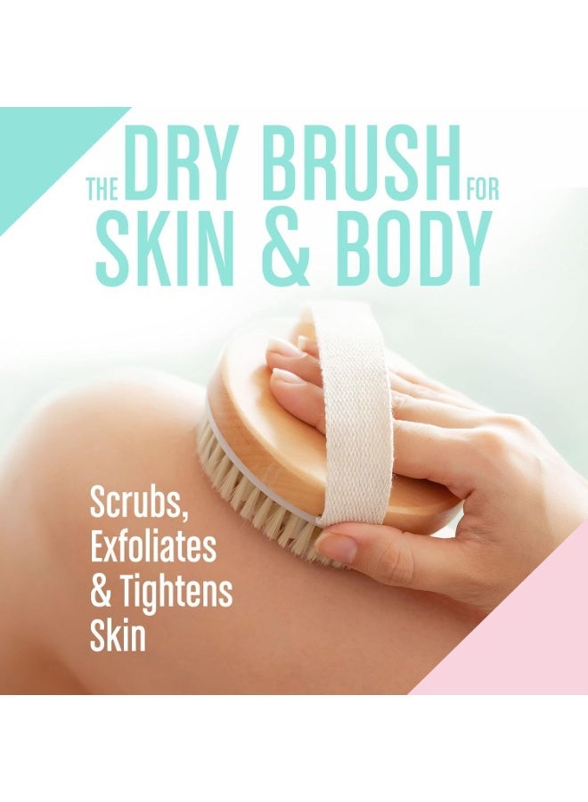 Dry Brushing Body Set (2 Pack) for Cellulite Reduction and Lymphatic Drainage - Exfoliating Brush With Soft Massage Nodules, Shower Scrubber, 100% Natural Bristles - Image 2