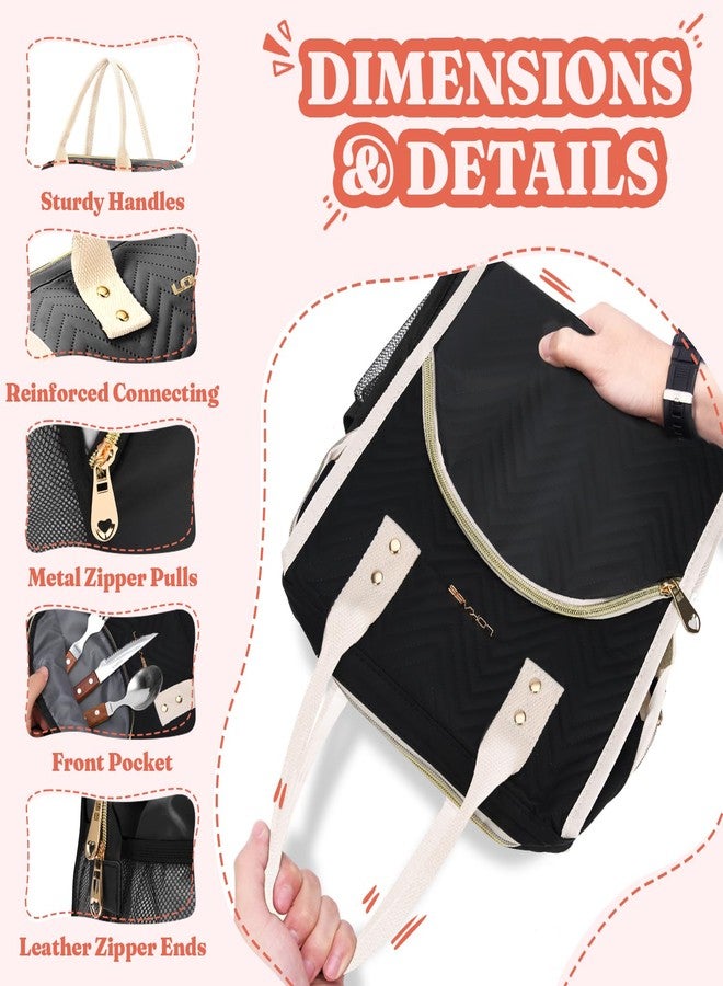 LOKASS Lunch Bag Women Insulated Lunch Box Wide-Open Lunch Tote Bag Large Drinks Holder Durable Nylon Thermal Snacks Organizer for Men Adults Work Picnic Hiking Beach Fishing, Colorful Wavy - Image 5