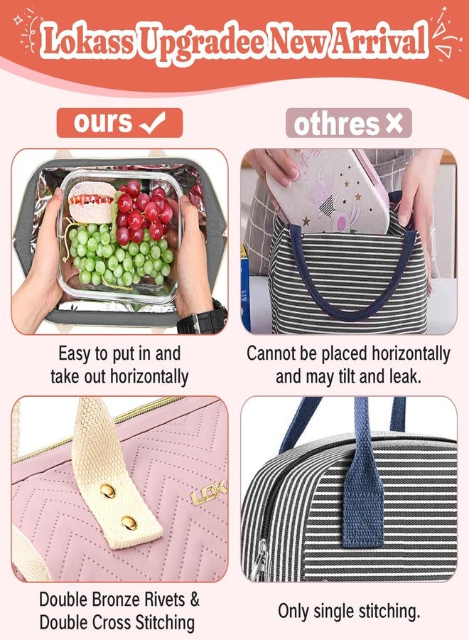 LOKASS Lunch Bag Women Insulated Lunch Box Wide-Open Lunch Tote Bag Large Drinks Holder Durable Nylon Thermal Snacks Organizer for Men Adults Work Picnic Hiking Beach Fishing, Colorful Wavy - Image 3