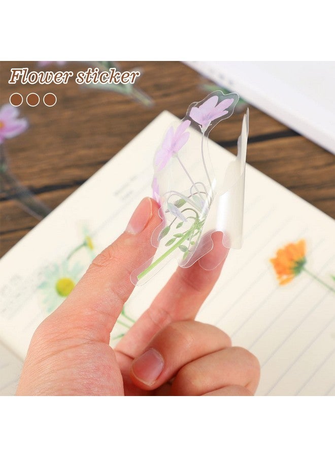 بينج شاو ماي 160 قطعة من ملصقات الزهور الطبيعية للقصاصات، ملصقات ذاتية اللصق للقصاصات، لوازم المجلات لصنع البطاقات للكبار، حروف DIY (نمط مختلط A) - Image 2
