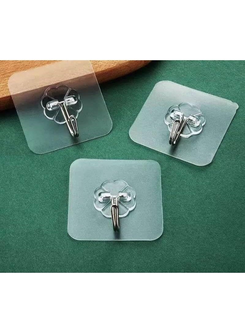 مجموعة من 20 قطعة من دبابيس الحائط شديدة التحمل، شماعات لاصقة من الستانلس ستيل، خطافات قابلة للازالة قابلة للتعديل، سعة 5 كجم، مقاومة للماء للمناطق الرطبة والاستخدامات الخارجية - Image 1