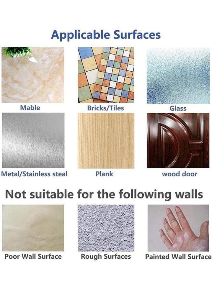 مجموعة من 20 قطعة من دبابيس الحائط شديدة التحمل، شماعات لاصقة من الستانلس ستيل، خطافات قابلة للازالة قابلة للتعديل، سعة 5 كجم، مقاومة للماء للمناطق الرطبة والاستخدامات الخارجية - Image 5