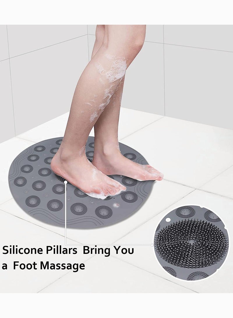 Bathroom Shower Mat, Non Slip Silicone Foot Massage Bath Mat with Suction Cups, Anti Slip Safety Foot Scrubber Pad, Bath Tub Shower Mat Non Slip and Latex Free, Bathtub Mat with Suction Cups - Image 2