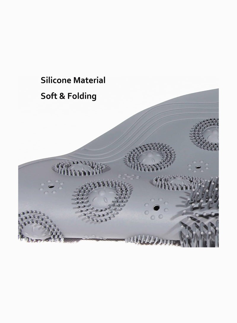 Bathroom Shower Mat, Non Slip Silicone Foot Massage Bath Mat with Suction Cups, Anti Slip Safety Foot Scrubber Pad, Bath Tub Shower Mat Non Slip and Latex Free, Bathtub Mat with Suction Cups - Image 4