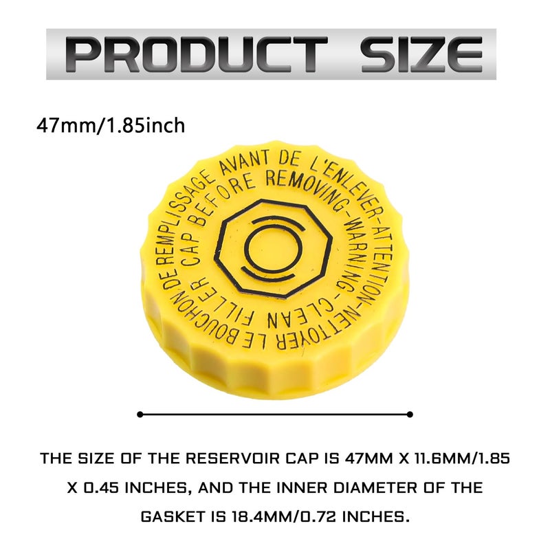 QQWD Brake Fluid Cap Replacement OEM #4683656AB 5014518AA Brake Master Cylinder Cap Compatible with 2001-2017 Jeep Wrangler 2009-2020 Dodge Journey 2014-2020 Cherokee 2017-2020 Brake Fluid Reservoir Caps - Image 2