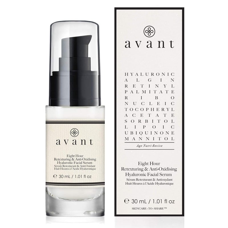 Avant | Hyaluronic Acid Face Serum | Works Against Ageing, Dark Spots & Hydrates | Eight-hour Anti-Oxidising & Retexturing Hyaluronic Facial Serum | 1x30ml