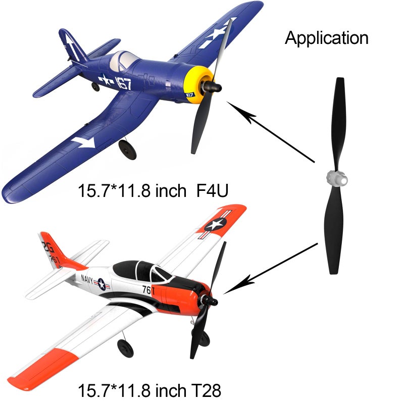 FLYCOLOR 3 Sets F4U Rc Plane Propeller with Propeller Savers and Adapters for VOLANTEXRC 761-8 761-9 T28 Airplane - Image 3