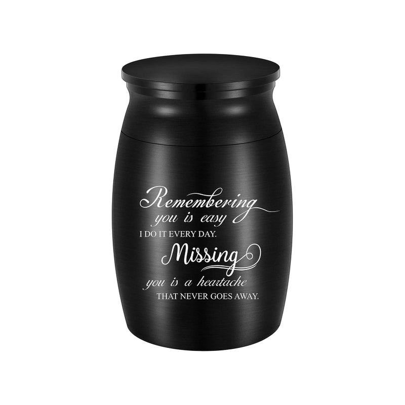 3 Inches Small Keepsake Urn for Ashes Mini Aluminum Urn for Human Ashes Cremation Funeral Ash Holder Remembering You is Easy I DO IT Every Day Missing You is a Heartache That Never GOES Away