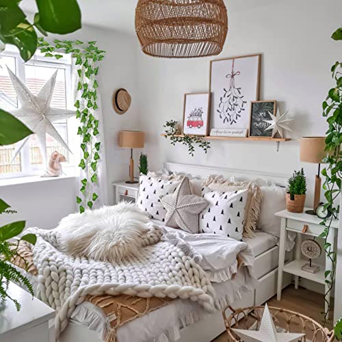 CQURE 48 Pcs 336Ft Artificial Ivy Fake Vines,Ivy Garland Greenery Garland Fake Hanging Plants Vines Green Leaves for Bedroom Wedding Garden Wall Room Decor - Image 3