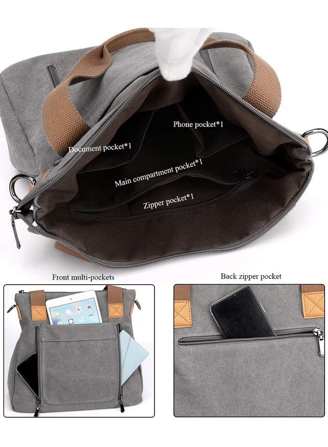INOVERA (LABEL) Handbags for Women - Crossbody Shoulder Sling Bag with Adjustable Strap - Ladies Cotton Canvas Hobo Bags for Travel, Shopping (Grey) - Image 3