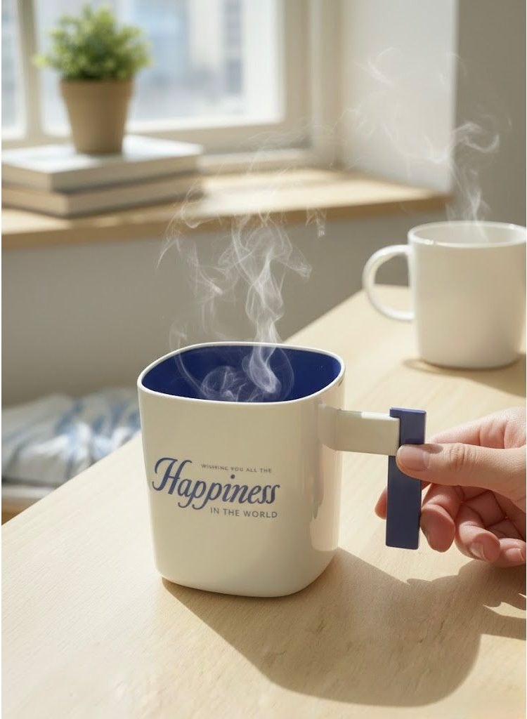 هابينيس كوب قهوة ذكي مانع للانسكاب بمقبض متوازن | كوب بلاستيك عالي الجودة خالٍ من BPA للمشروبات الساخنة والباردة | آمن للأطفال، للاستخدام المنزلي والمكتبي بتصميم فريد وعصري - Image 2