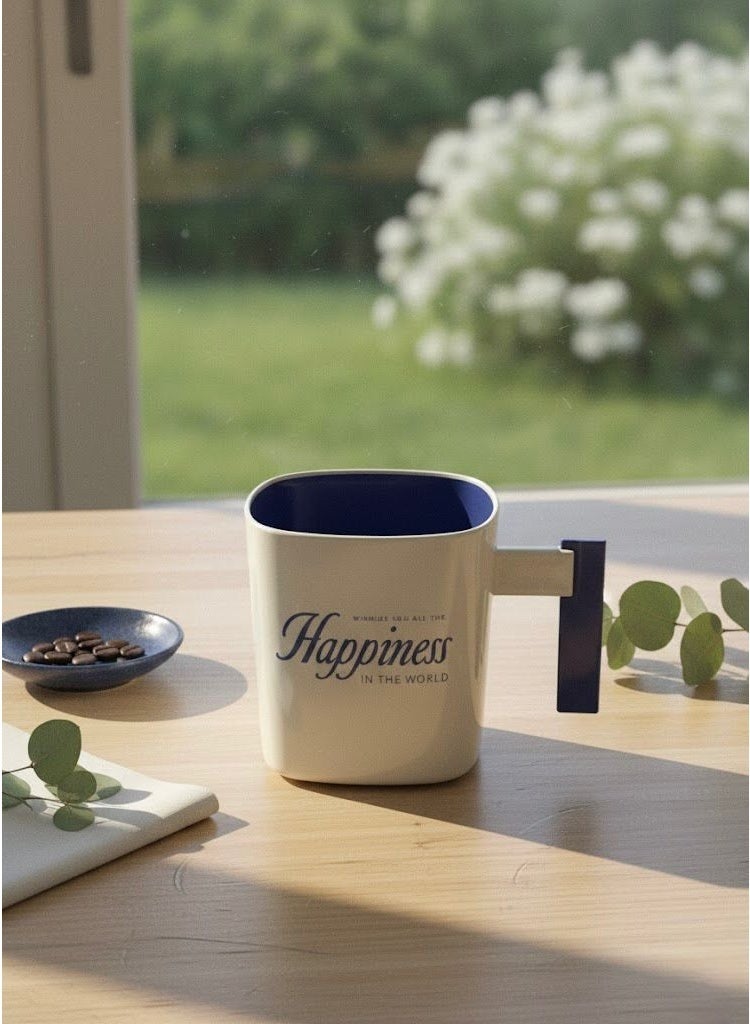 هابينيس كوب قهوة ذكي مانع للانسكاب بمقبض متوازن | كوب بلاستيك عالي الجودة خالٍ من BPA للمشروبات الساخنة والباردة | آمن للأطفال، للاستخدام المنزلي والمكتبي بتصميم فريد وعصري - Image 3