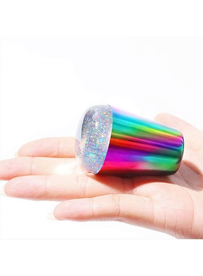 lasenersm 1 Piece Nail Art Stamper Nail Stamper Nail Stamping Kit Silicone Nail Art Stamper Stamping Palette Image Transfer Tool DIY Polish Print Template Manicure Tools(Multicolor) - Image 5