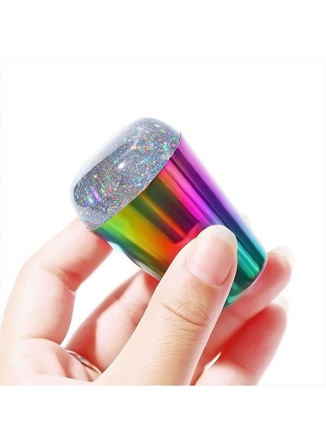 lasenersm 1 Piece Nail Art Stamper Nail Stamper Nail Stamping Kit Silicone Nail Art Stamper Stamping Palette Image Transfer Tool DIY Polish Print Template Manicure Tools(Multicolor) - Image 3