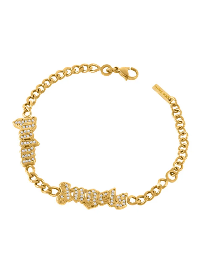 بالم انجلز Grafia Yellow Gold Plated Stainless Steel Chain Bracelet for Women