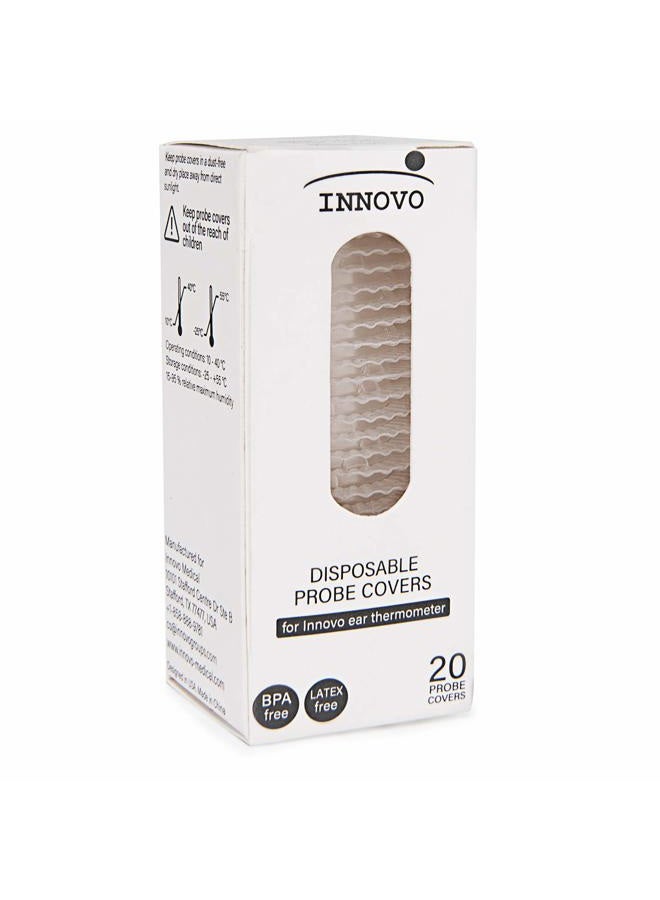 Innovo Medical iE100A Ear Thermometer Probe Cover, Lens Filter, Protection from Dust and Ear Wax (Pack of 20) - Image 1