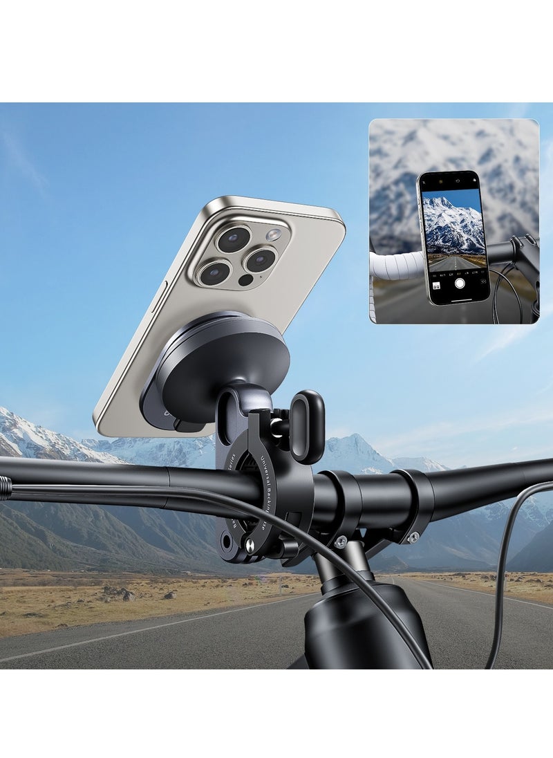 Baseus - 2-in-1 Bike Phone Mount with Snap-On Design, Stable & Secure, Dual-Use Bike Mount & Ring Stand, Universal Handlebar Phone Holder for E-Bikes, E-Scooters, and Motorcycles, Compatible with Cell Phones & GPS Devices, Fits 20mm-35mm Handlebars, Stick-On Design, Durable Zinc Alloy Construction, Versatile and Reliable for All Riding Conditions - Image 1