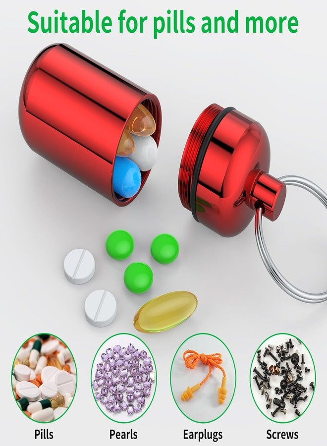 Urekt 3 Pack Small Pill Box, Airtight Aluminum Alloy Pill Organizer Travel Pill Case for Purse Portable Medicine Box Bottle for Medication, Fish Oil, Supplements Storage - Image 3
