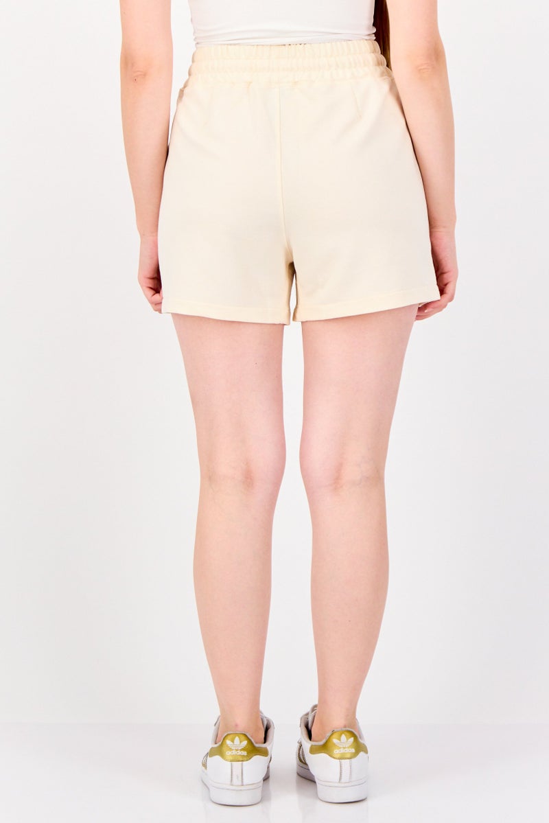 Adidas Women Sportswear Fit Drawstring Outdoor Shorts, Cream - Image 3