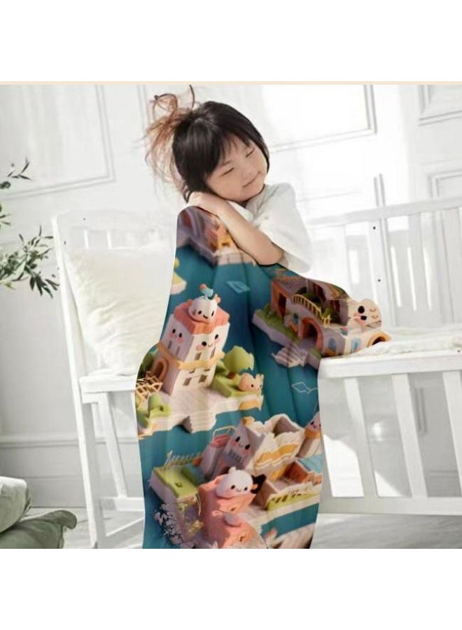 general Baby and children's cartoon flannel thin blanket (warm and comfortable, suitable for sleep, game use) 70cm*100cm - 609 - Image 2