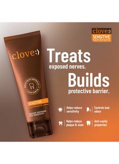 CLOVE Clove Sensitive Toothpaste | reduce Senstivity | Dual Action toothpaste For Sensitivty & Bad Breath | Strengthens Enamel | Triclosan Free | Paraben Free | Peroxide free | Mint, Pack of 2 (200g)  - Image 4