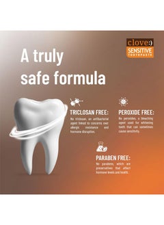 CLOVE Clove Sensitive Toothpaste | reduce Senstivity | Dual Action toothpaste For Sensitivty & Bad Breath | Strengthens Enamel | Triclosan Free | Paraben Free | Peroxide free | Mint, Pack of 2 (200g)  - Image 5