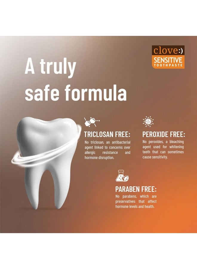 كلوف معجون أسنان القرنفل للأسنان الحساسة | يقلل من الحساسية | معجون أسنان مزدوج المفعول للحساسية ورائحة الفم الكريهة | يقوي مينا الأسنان | خالٍ من التريكلوسان | خالٍ من البارابين | خالٍ من بيروكسيد | نعناع، عبوة من قطعتين (200 جرام) - Image 5