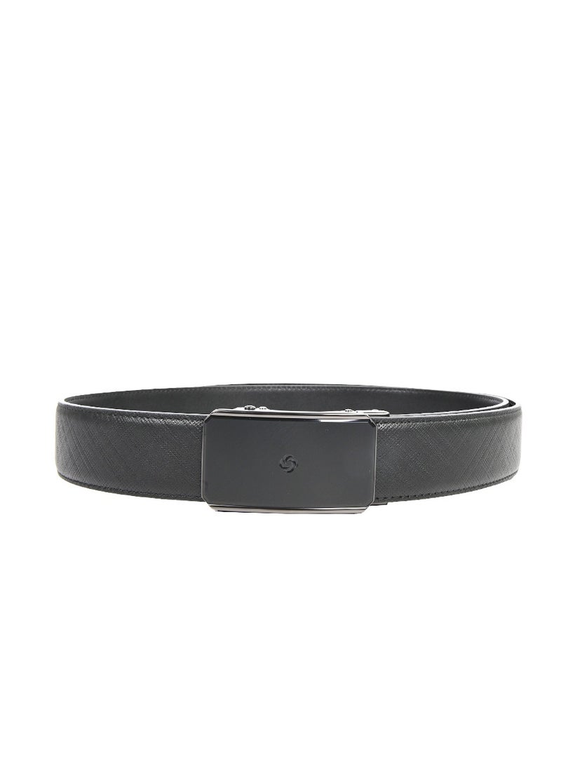 Samsonite Aamir II BIZ Auto Plate 01 Leather Belt, Black|Stylish|Premium Quality|Hole Free Belt - Image 2