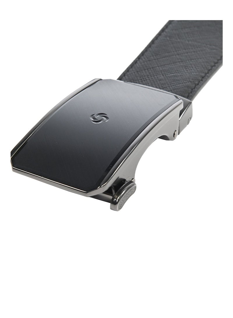 Samsonite Aamir II BIZ Auto Plate 01 Leather Belt, Black|Stylish|Premium Quality|Hole Free Belt - Image 3