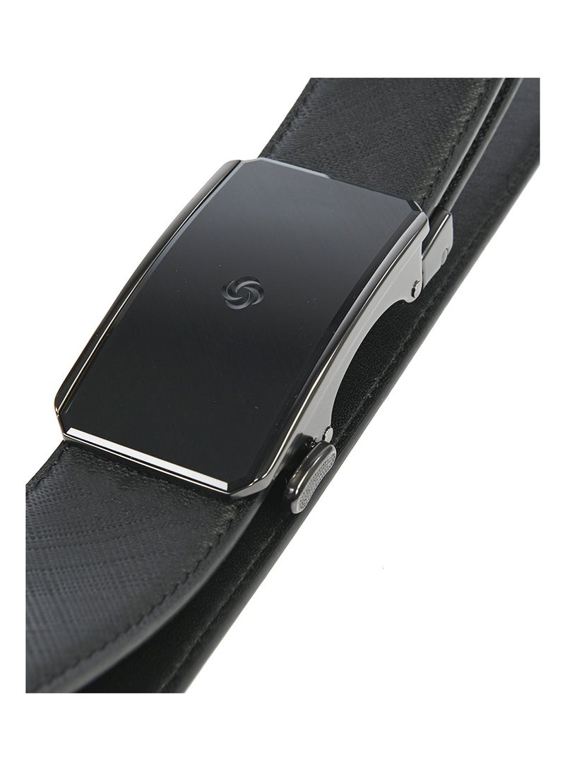 Samsonite Aamir II BIZ Auto Plate 01 Leather Belt, Black|Stylish|Premium Quality|Hole Free Belt - Image 4