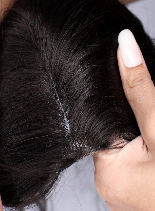 فولي رقعة شعر كاملة للنساء، تاج رأس، حل لمشكلة ترقق الشعر، شعر طبيعي أملس (14 بوصة، بني داكن) - Image 1