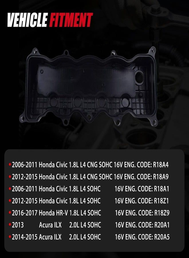 AUCERAMIC VS50741R Engine Valve Cover Gasket Set Fit for 2006-2015 Honda Civic 2016-2017 HR-V 2013-2015 Acura ILX 1.8L 2.0L L4 12341RNAA01 - Image 3