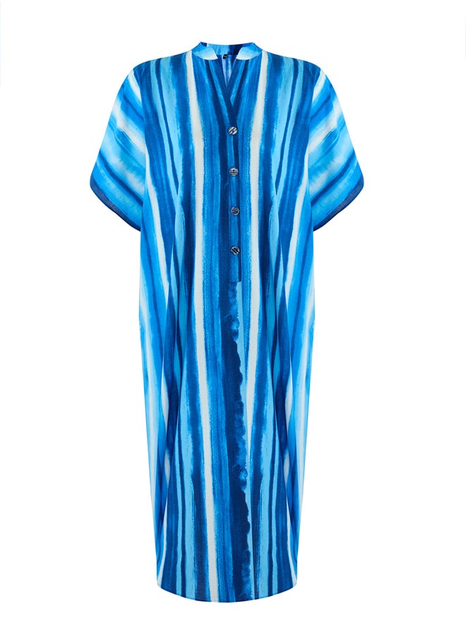 trendyol - Multicolored Abstract Regular Maxi Woven 100% Cotton Dress - Image 1