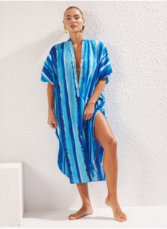 Multicolored Abstract Regular Maxi Woven 100% Cotton Dress