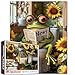 Tucocoo Funny Frog on Toilet 1000 Piece Puzzle for Adults Big Eyed Frog Reading Newspaper Jigsaw Bathroom Decor with Sunflowers Whimsical Animal Puzzles for Men Women Family Challenging Unique Puzzle Gift - Image 2