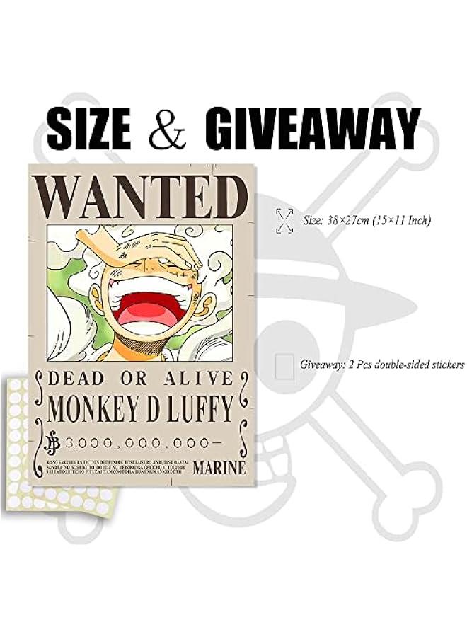 15in×11in Anime One Piece Wanted Bounty Posters , New Edition, 10 Straw Hat Pirates Crew Zoro, Sanji, Luffy, a Set of 11PCS - Image 3