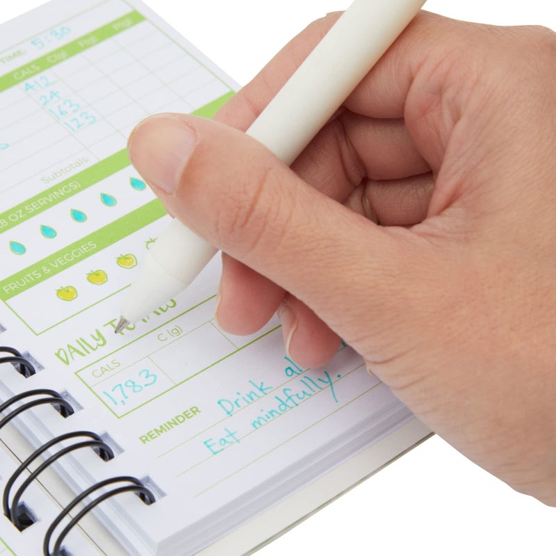 Paper Junkie Calorie Tracker Journal - Pocket Food Diary for Meal Logging - Calorie & Protein Tracker for Weight Loss - Spiral-Bound 3-Month Food Journal - 5.7 x 3.6 in, Soft Cover, Pack of 3 - Image 5
