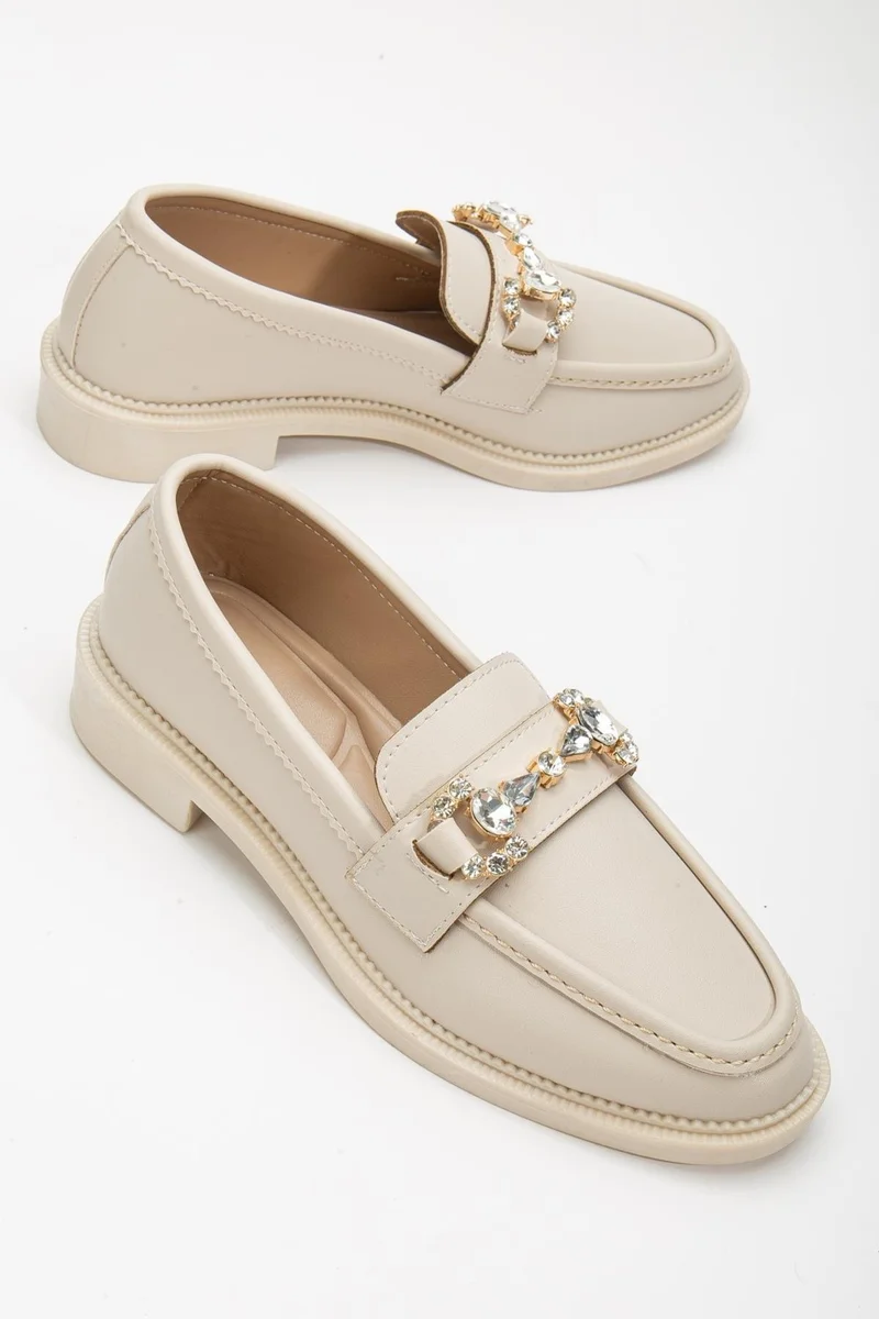 Dilimler Ayakkabı Slices Shoes Beige Women's Daily Shoes Casual with Stone Buckle Accessories