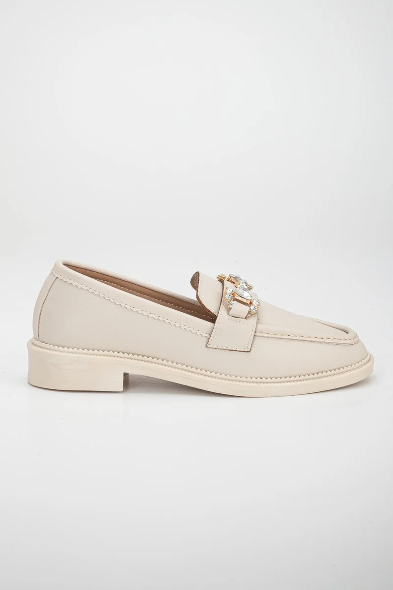 Dilimler Ayakkabı Slices Shoes Beige Women's Daily Shoes Casual with Stone Buckle Accessories