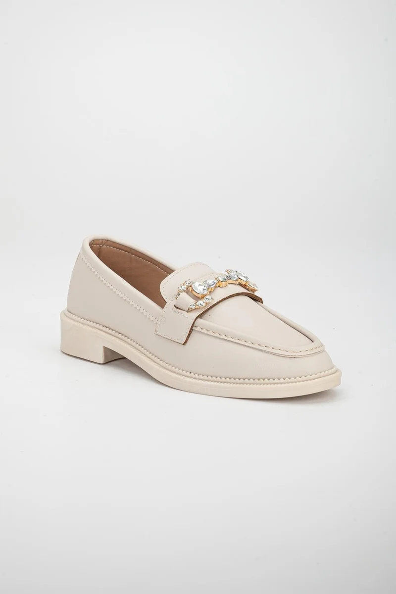 Dilimler Ayakkabı Slices Shoes Beige Women's Daily Shoes Casual with Stone Buckle Accessories