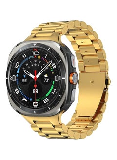 Metal Band Compatible with Samsung Galaxy Watch Ultra Bands 47mm (2024) for Men Women, Stainless Steel Replacement Watch Strap for Samsung Galaxy Watch 7 Ultra Band (Gold)