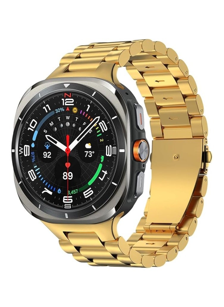 Generic - Metal Band Compatible with Samsung Galaxy Watch Ultra Bands 47mm (2024) for Men Women, Stainless Steel Replacement Watch Strap for Samsung Galaxy Watch 7 Ultra Band (Gold) - Image 1
