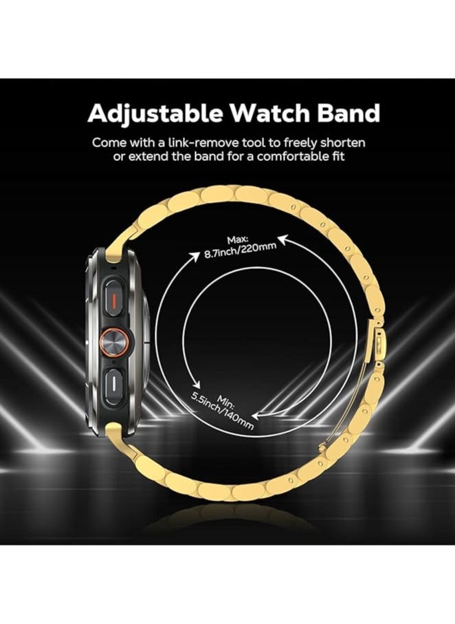 Generic - Metal Band Compatible with Samsung Galaxy Watch Ultra Bands 47mm (2024) for Men Women, Stainless Steel Replacement Watch Strap for Samsung Galaxy Watch 7 Ultra Band (Gold) - Image 1
