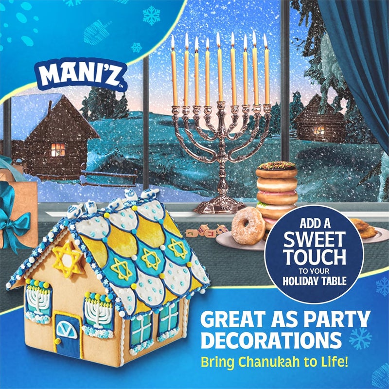 MANISCHEWITZ Do-It-Yourself Chanukah House Cookie Decorating Kit By , Easy Build Tray Included, Nut Free, Fun Hanukkah Activity for the Whole Family! - Image 4