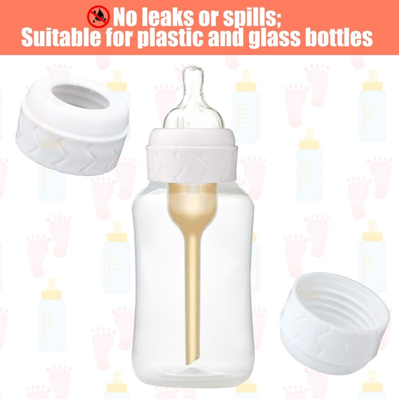 PEUTIER 4pcs Bottle Nipple Collars Rings Compatible with Dr Browns Narrow Plastic  Glass Bottles Bottles 4oz  8oz No Leak or Spills Replacement Bottle Nipple Ring Collars Baby Feeding Accessories - Image 5