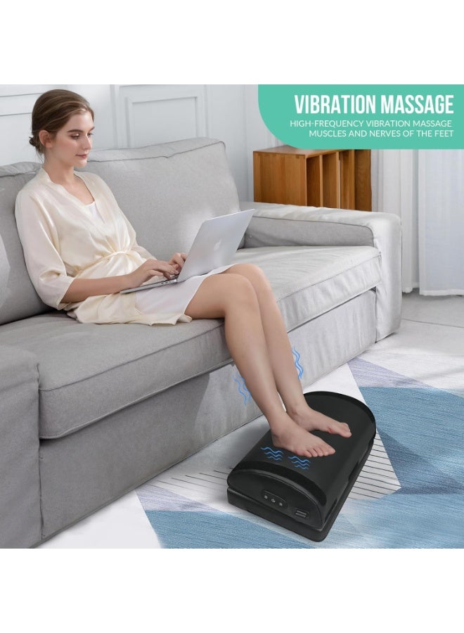 مسند قدم طبي للمكتب مع خاصية التدفئة والتدليك بالاهتزاز - ارتفاع قابل للتعديل وتصميم مزدوج الطبقات - لتخفيف آلام الظهر والركبة والساقين - Image 3