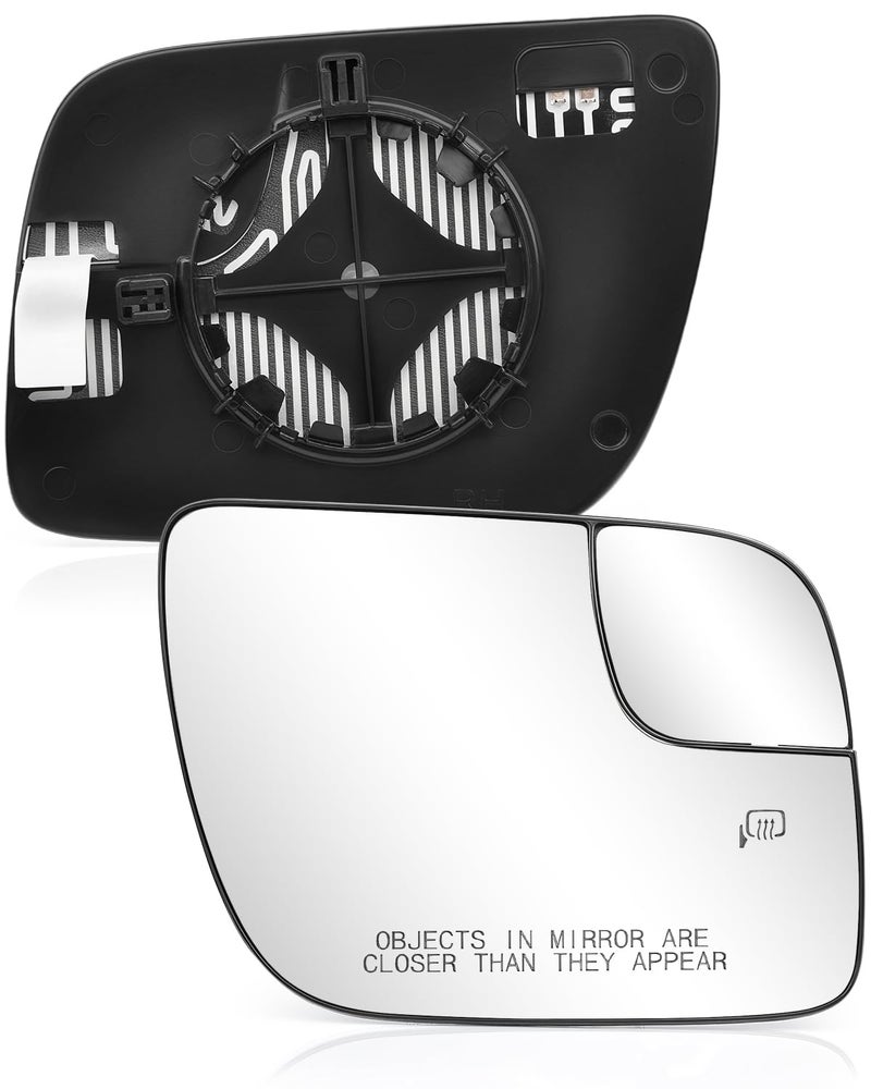 TOPMAX Passenger Side Mirror Glass Replacement for Ford Explorer 2011 2012 2013 2014 2015 2016 2017 2018 2019 Heated Exterior Right Chrome Convex Mirror with Backing Plate BB5Z17K707B