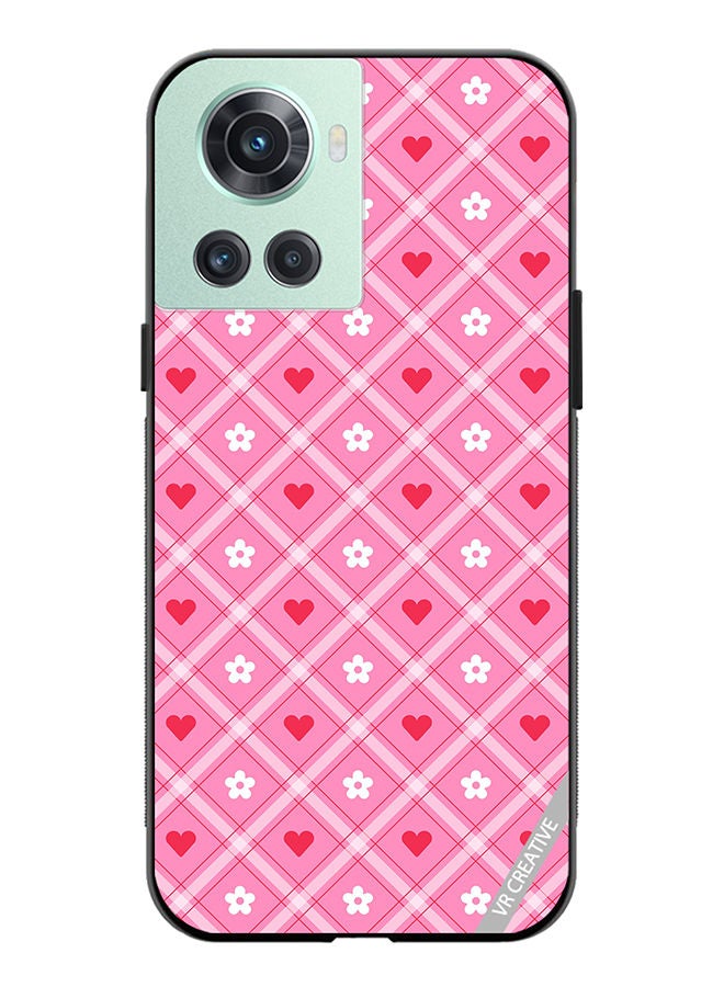 VR CREATIVE Protective Case Cover For OnePlus 10R Cute Heart Love Daisy Flower Design Multicolour - Image 1