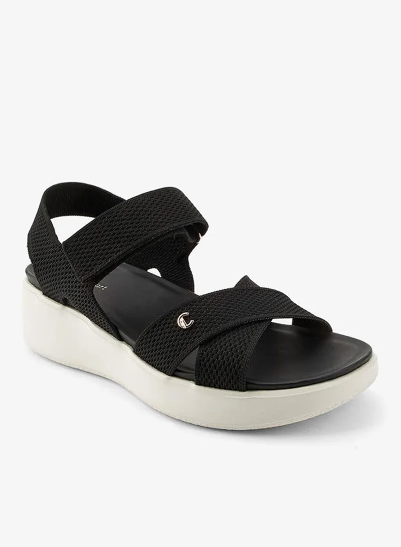 Le Confort BLACK Women Cross Strap Flyknit Sandals for Women | Best Price UAE
