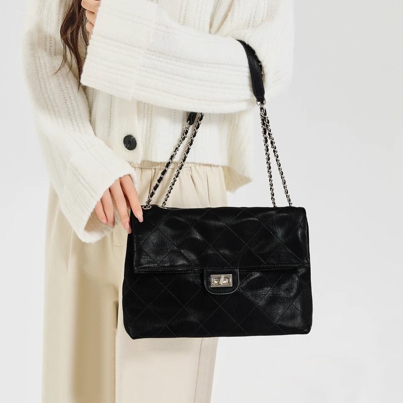 Women's Crossbody Bag 2026 Autumn Winter Shoulder Bag Fashionable Lazy Casual Series Diamond Quilted Small Square Bag - Image 2